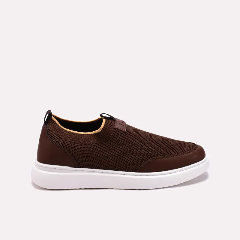 Brown Mens Slip On Sneakers 0120608