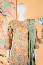 Marigold-3 Piece Cotton Stitched Suit-15D0111