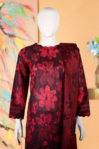 Berry Blaze - 3 Piece Cotton Stitched Suit-15D0137