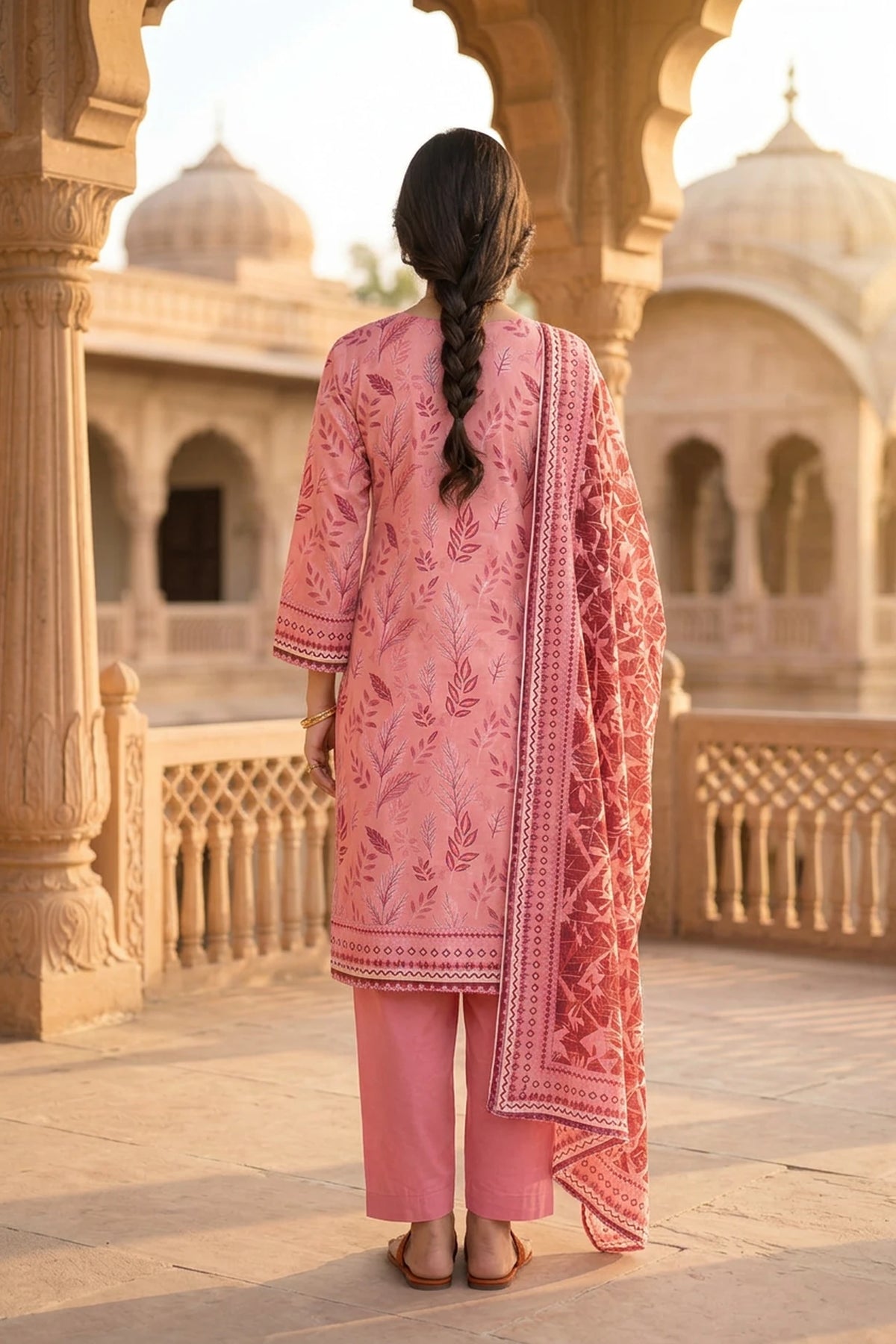 Virelle Rose – 3 Piece Stitched Viscose Linen Suit 1512308