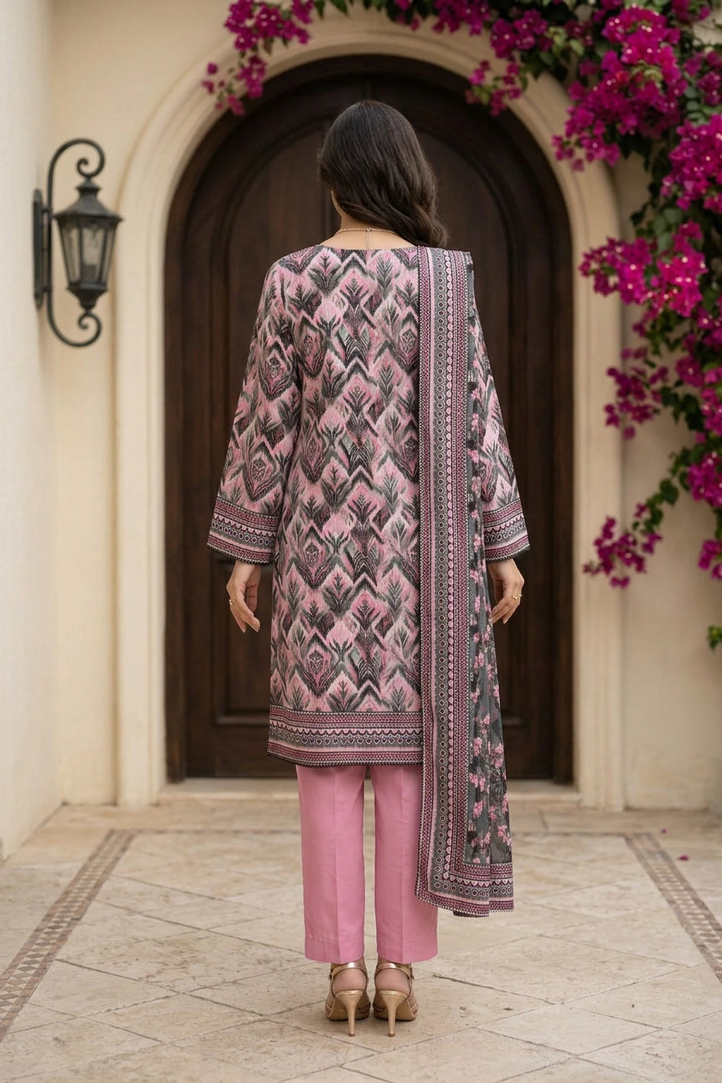 Orlina Pattern – 3 Piece Stitched Viscose Linen Suit 1512309