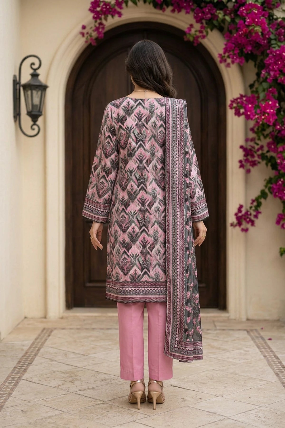 Orlina Pattern – 3 Piece Stitched Viscose Linen Suit 1512309