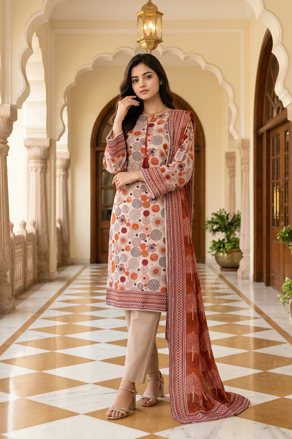 Solvane Earth – 3 Piece Stitched Viscose Linen Suit 1512310