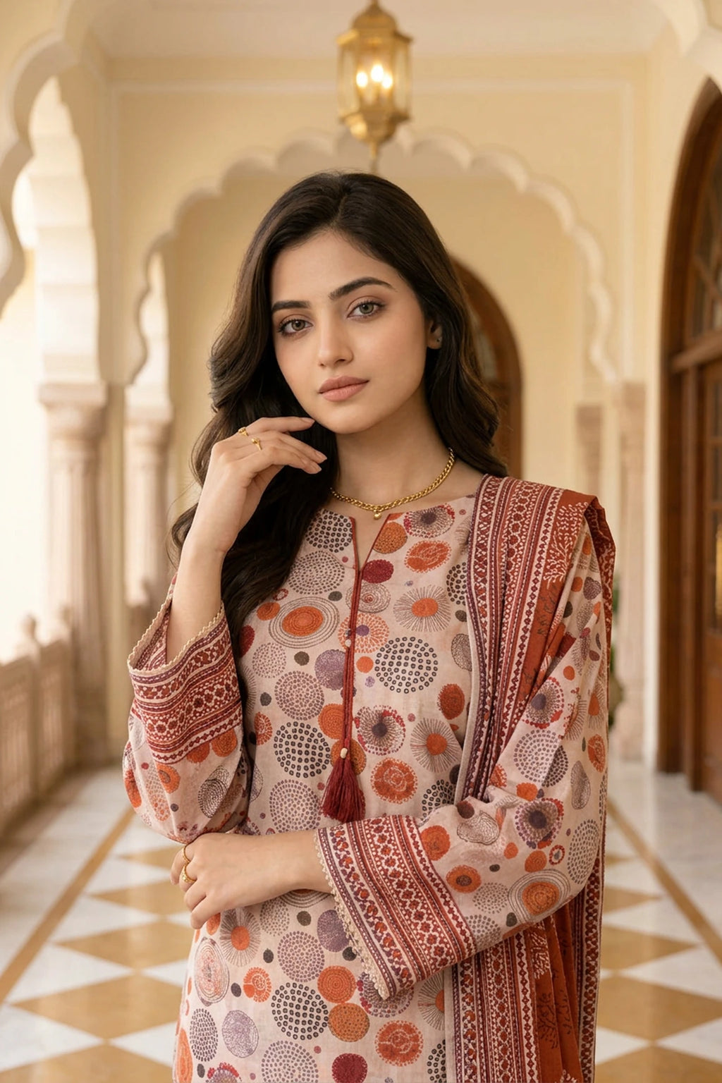 Solvane Earth – 3 Piece Stitched Viscose Linen Suit 1512310