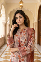 Solvane Earth – 3 Piece Stitched Viscose Linen Suit 1512310