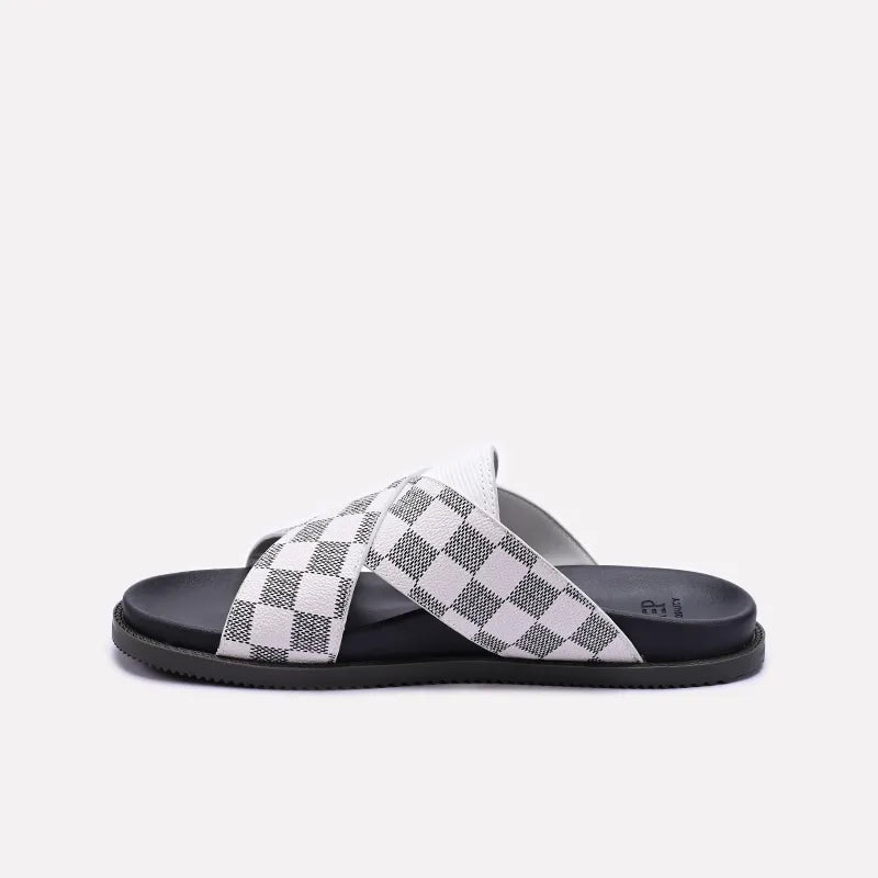 White Casual Criss Cross Slippers 0151124