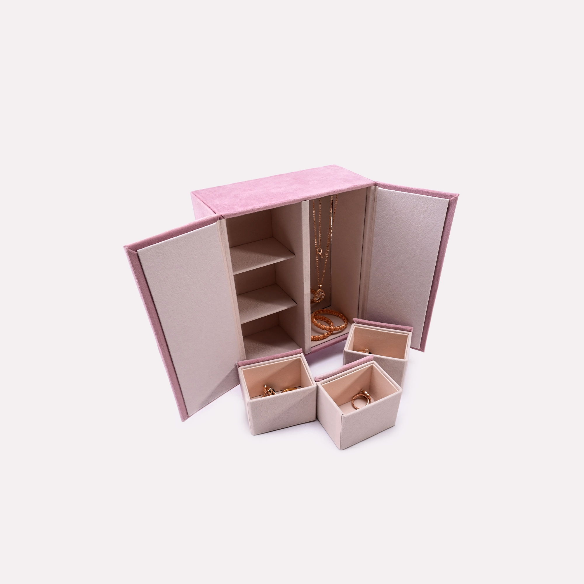 Pink Velvet Mini Armoire Jewellery Box 0835239