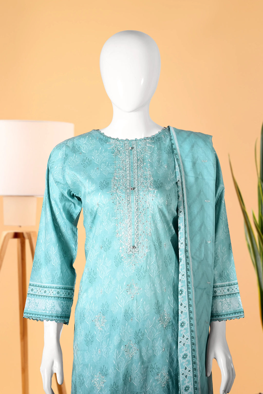 Celadon Grace 3 Piece Stitched Cotton Suit  15D0116