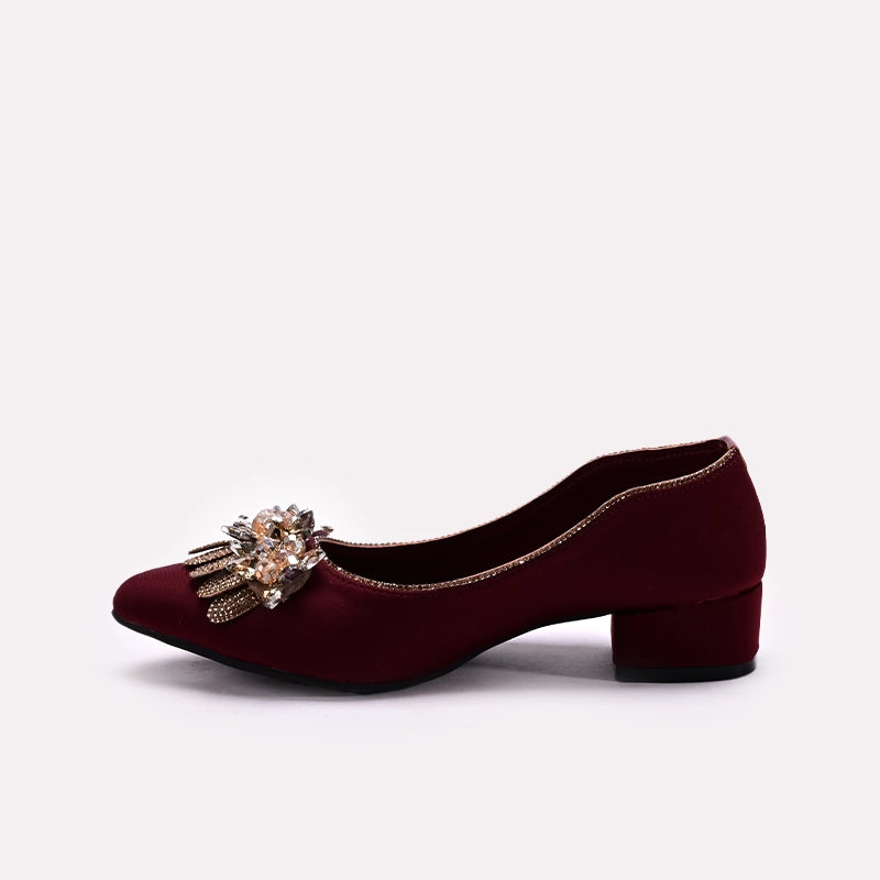 Bridal Court Shoes Maroon 0450068