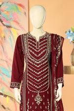 Afshan - 3 Piece Stitched Lawn Suit 15E1002