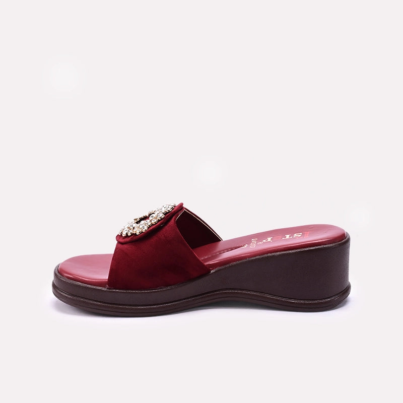 Maroon Womens Casual Slippers 0413137