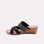 Black Fancy Heel Slippers 0413228