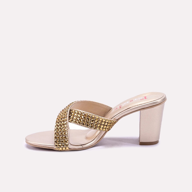 Gold Bridal Heel Slippers 0421334