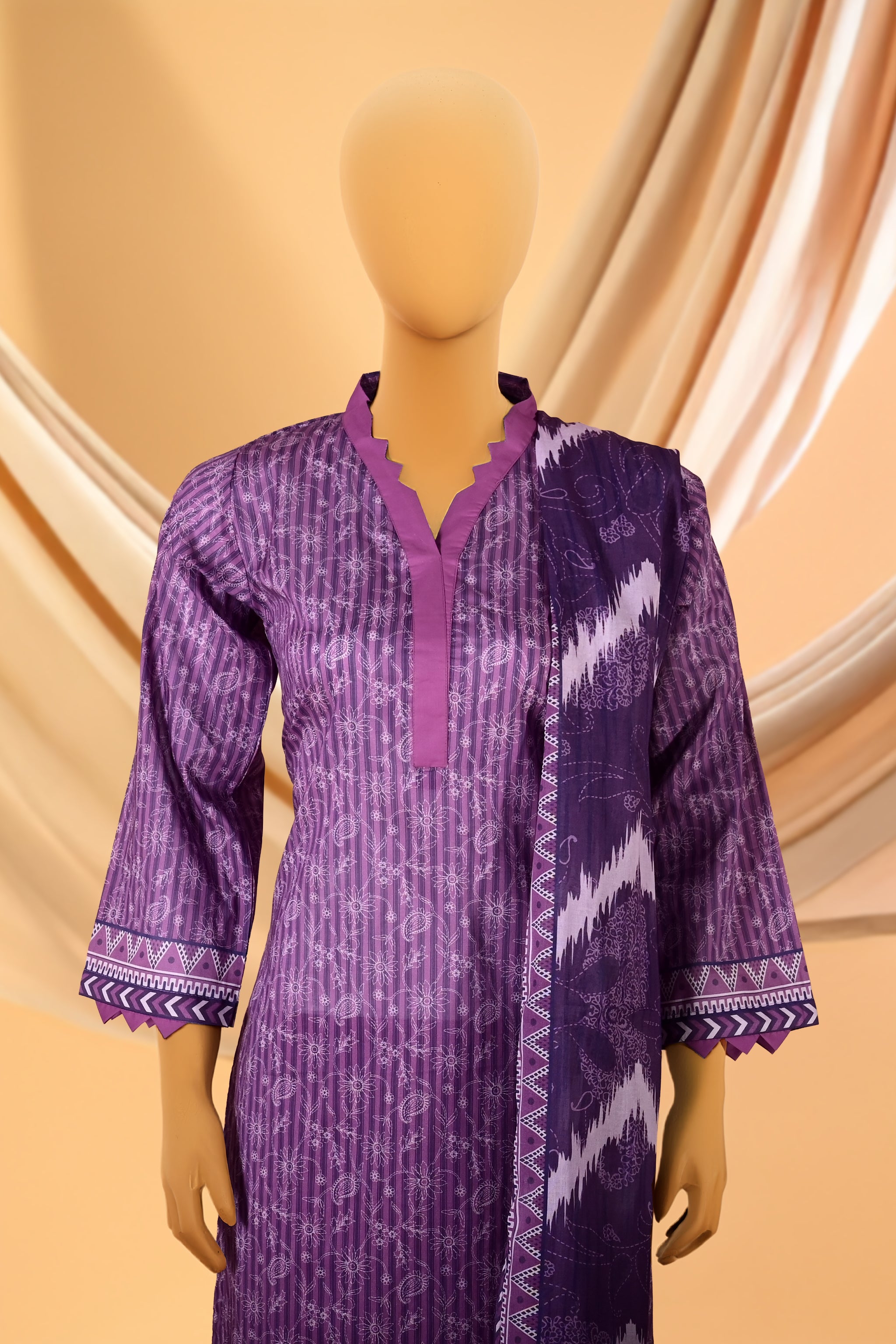 Aurelia Purple – 3 Piece Lawn Stitched Suit 15D0152