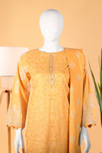 Golden Bloom 3 Piece Stitched Cotton Suit  15D0143