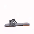 Gray Casual Flat Slippers 0412822