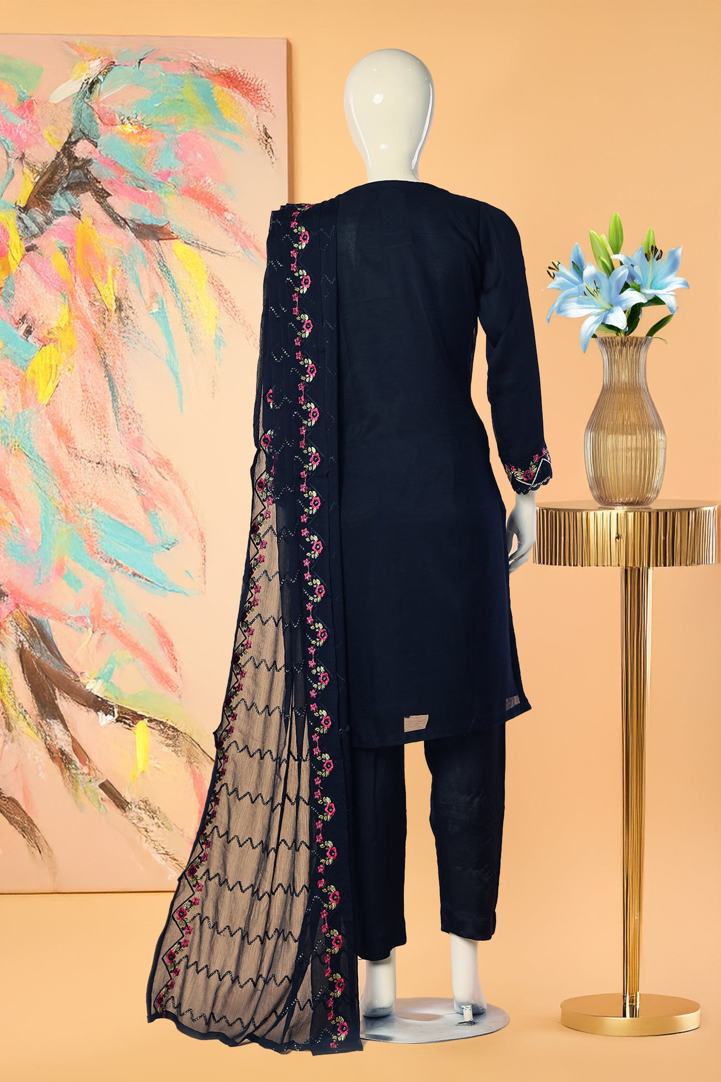 Nighting Bloom - 3 Piece Stitched Lawn Suit 15E1001