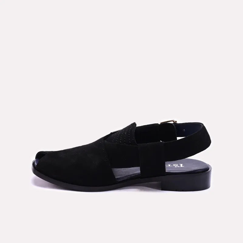 Black Velvet Peshawari Chappals 0141154