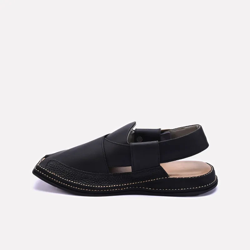 Black Peshawari Chappal for men