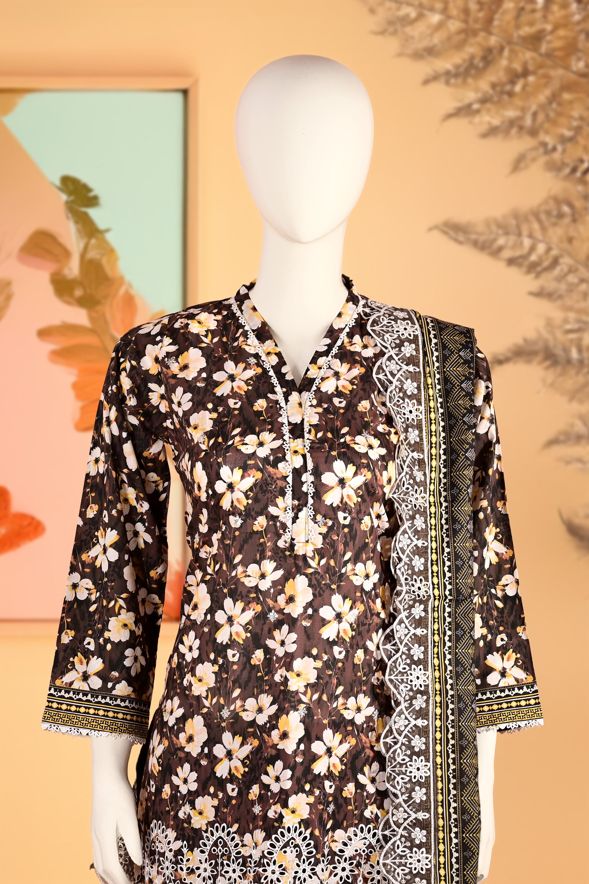 Cocoaelle – 3 Piece Stitched Lawn Suit 15R1149