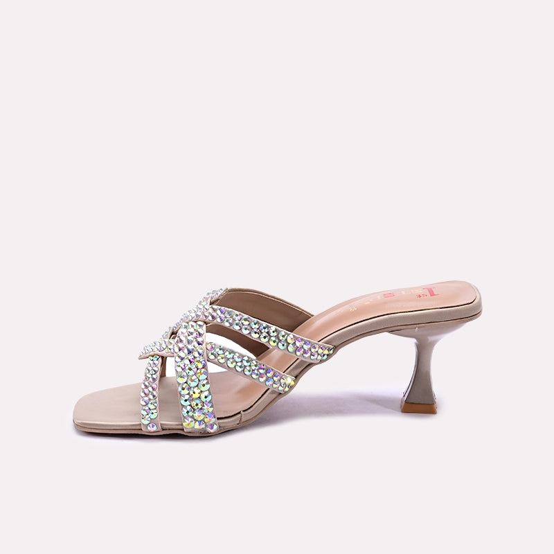 Gold Pointed Heel Slippers 0412718