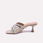 Gold Pointed Heel Slippers 0412718