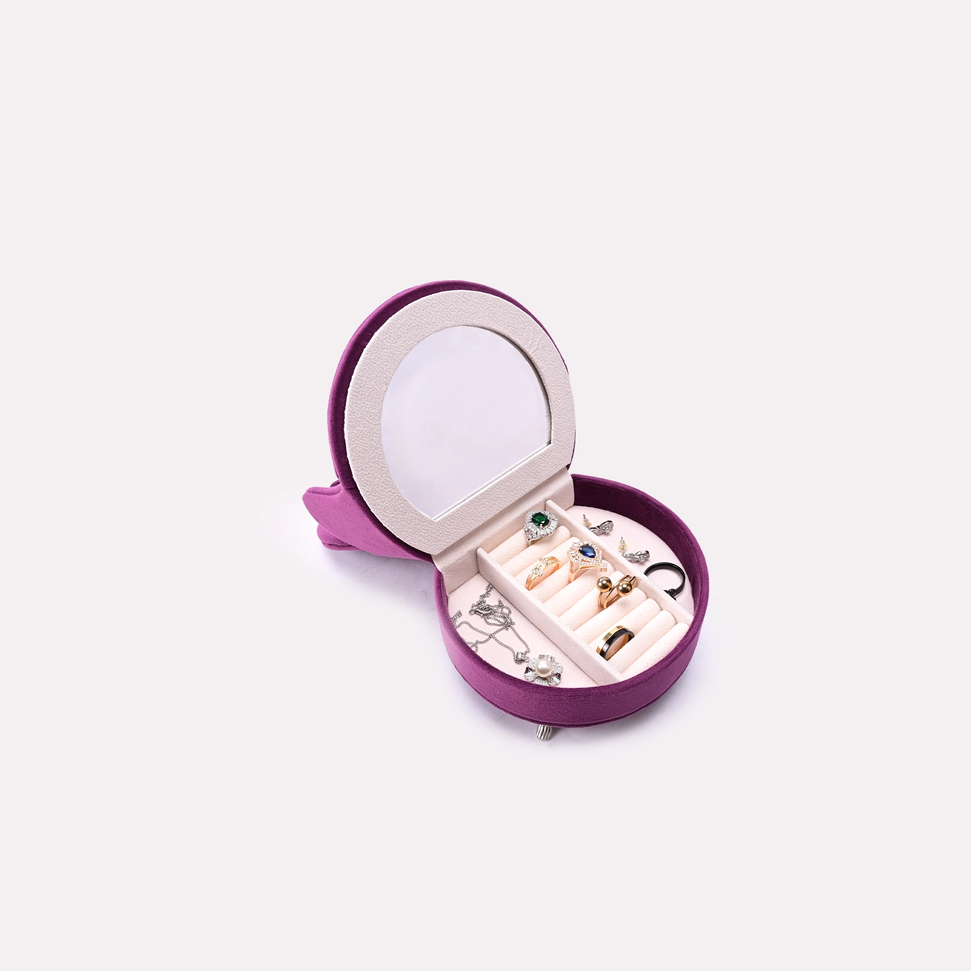 Purple Velvet Heart Chair Jewellery Box 0835241
