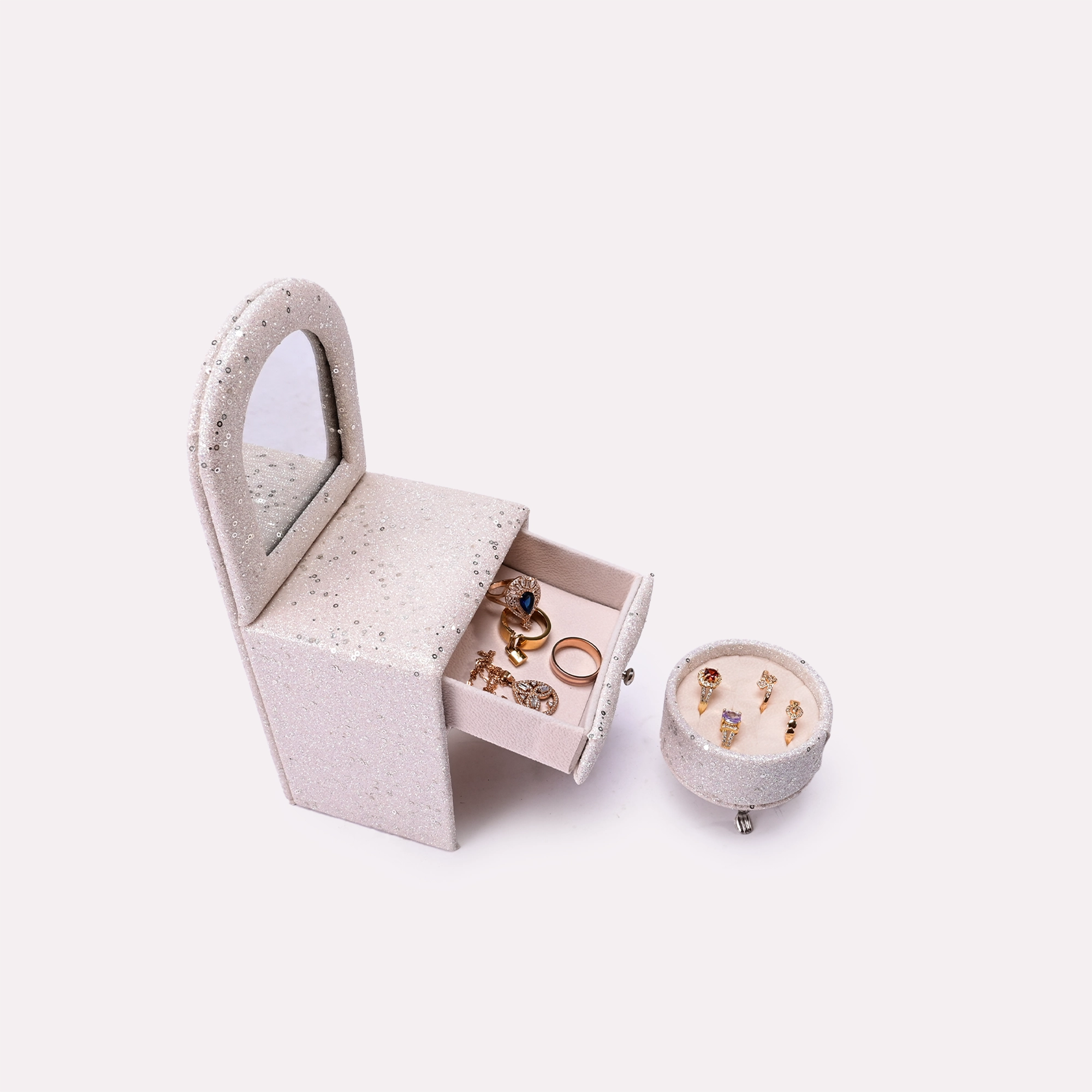 Fawn Glitter Dressing Table Jewellery Box 0835238