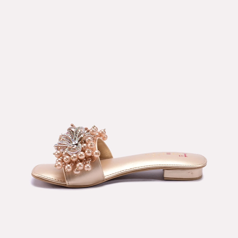 Gold Fancy Flat Slippers 0413171
