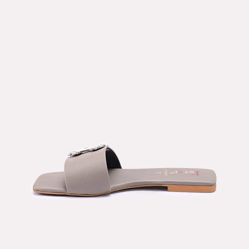 Gray Fancy Flat Slippers 0412813