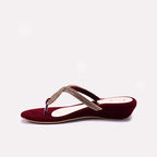 Maroon Womens Fancy Slippers 0413075
