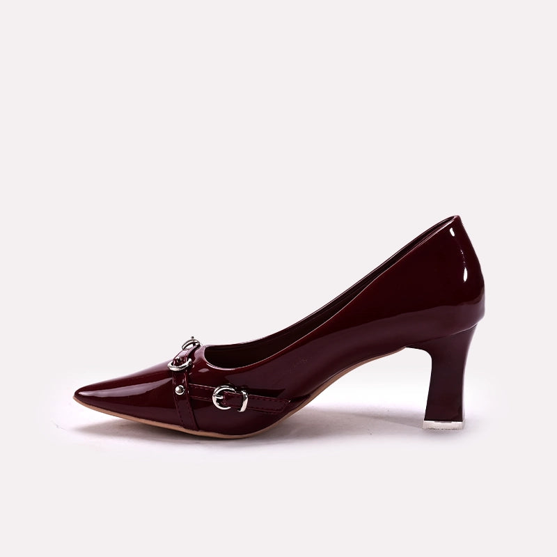 Fancy Court Shoes Maroon 0450163