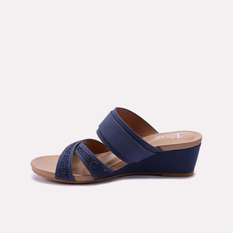 Blue Fancy Heel Slippers 0413226