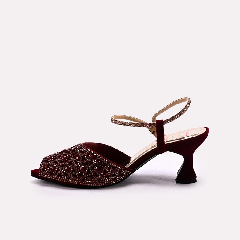 Maroon Bridal Peep Toes 0450094