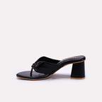 Black Womens Block Heel Casual Slippers 0413392