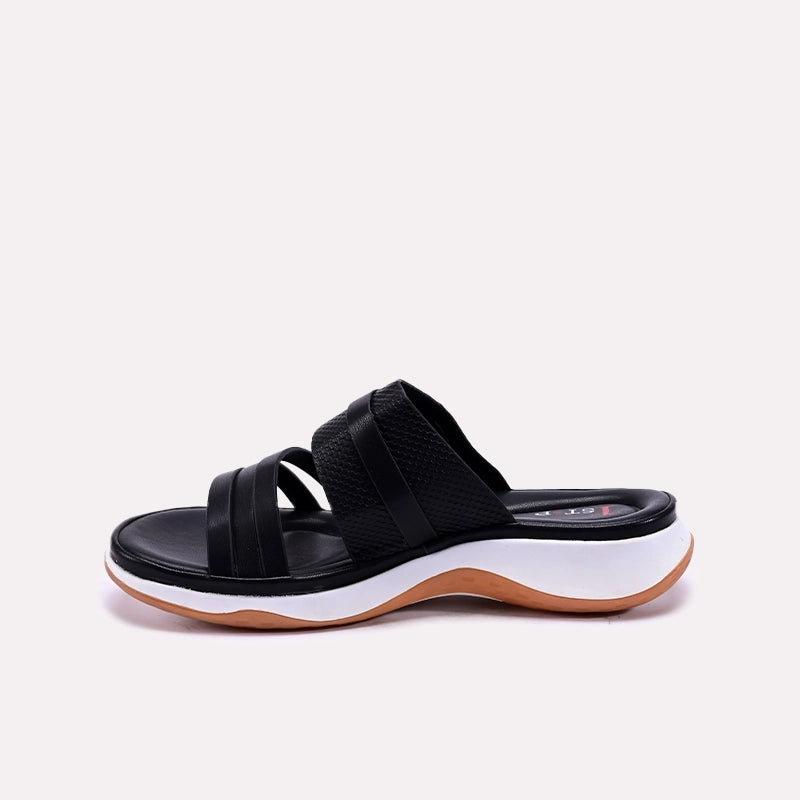Black Comfy Casual Slippers 0412736