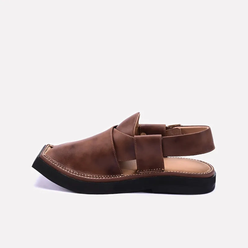 Brown Peshawari Chappal for men