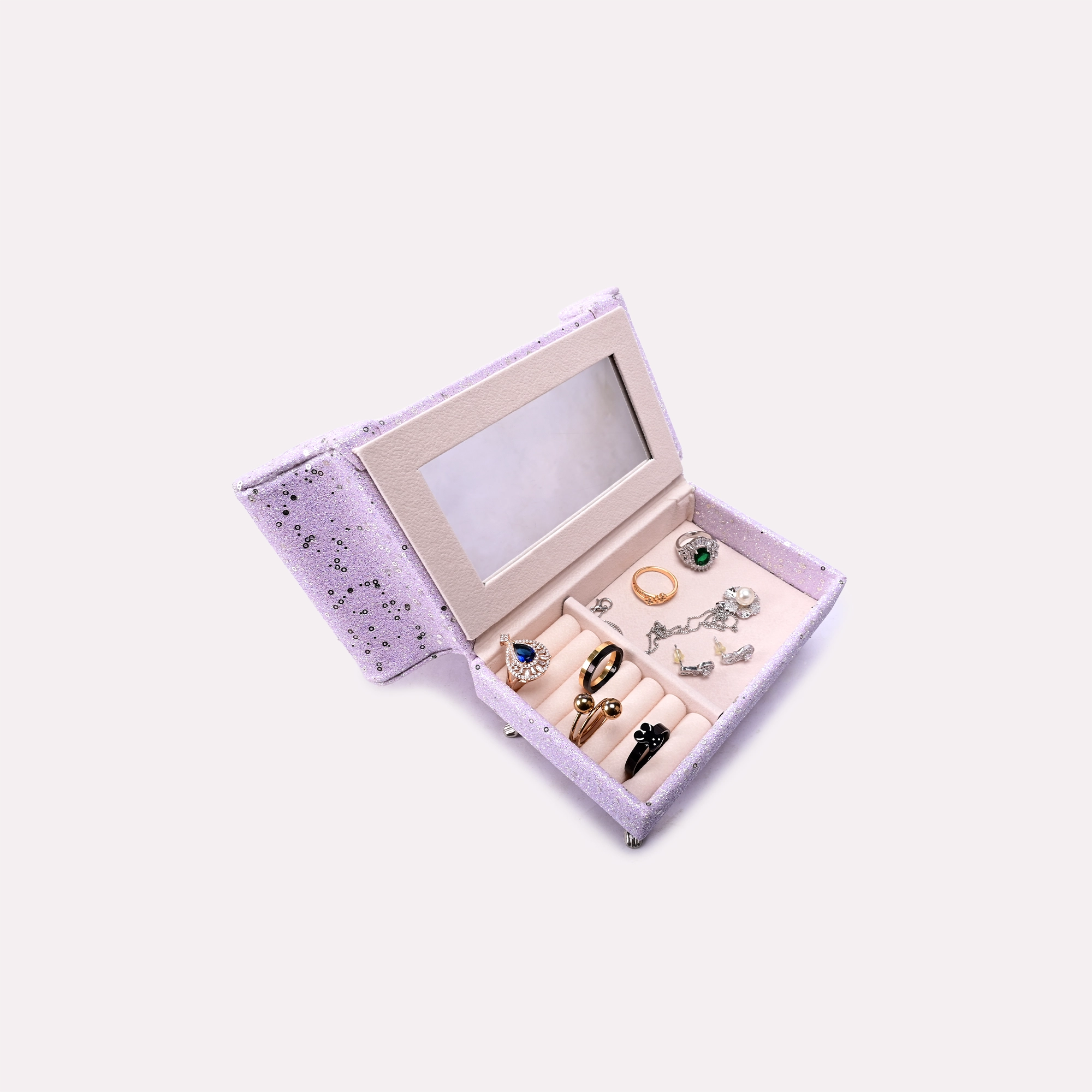 Purple Luxury Sequin Sofa Jewellery Box – European-Style 0835242