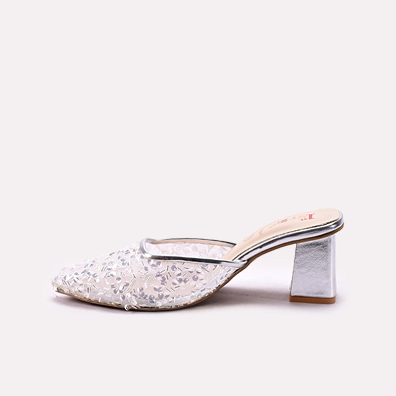 Fancy Court Shoes Silver 0450048