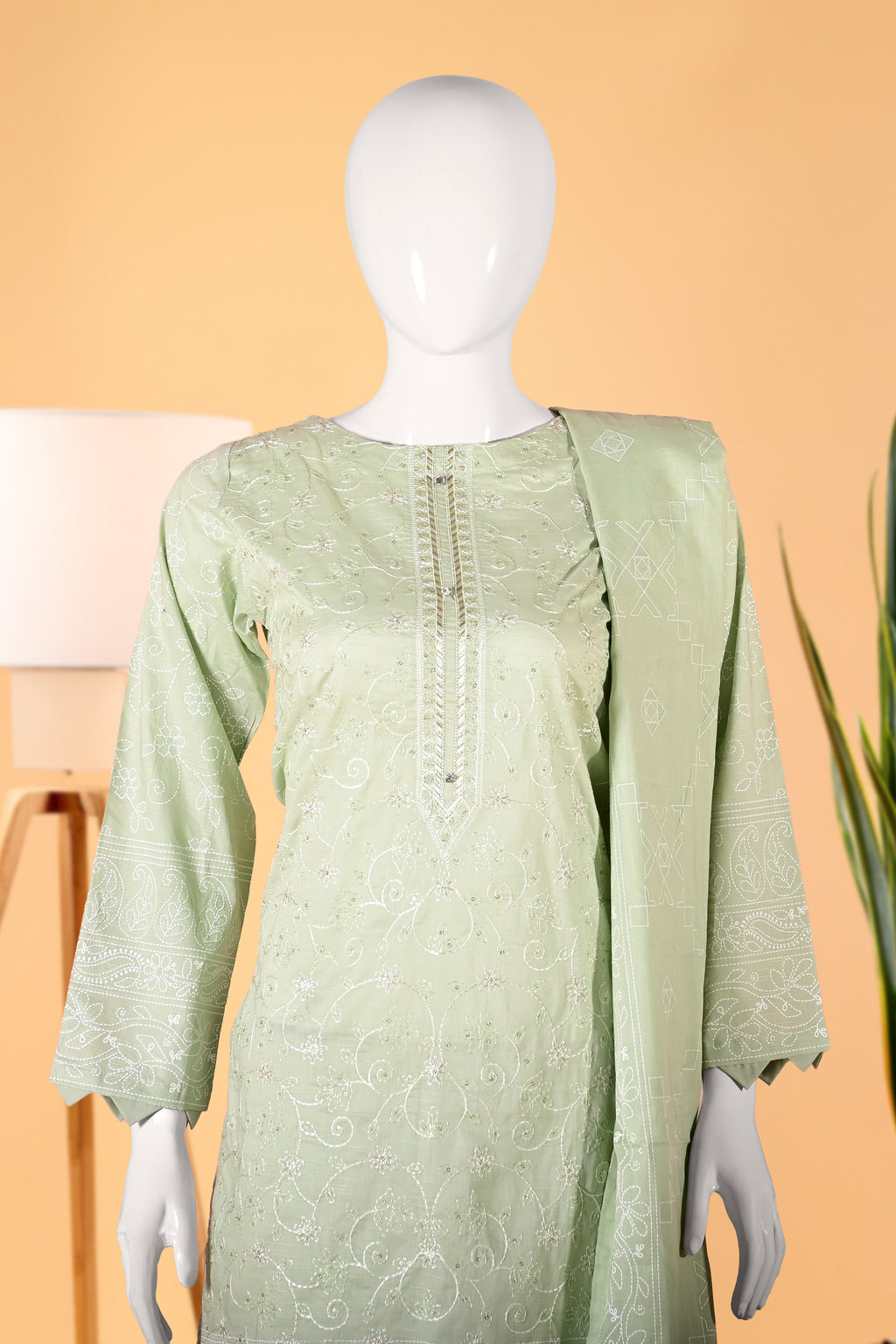 Celadon Grace 3 Piece Stitched Cotton Suit  15D0142