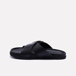 Black Criss Cross Casual Slides 0151111