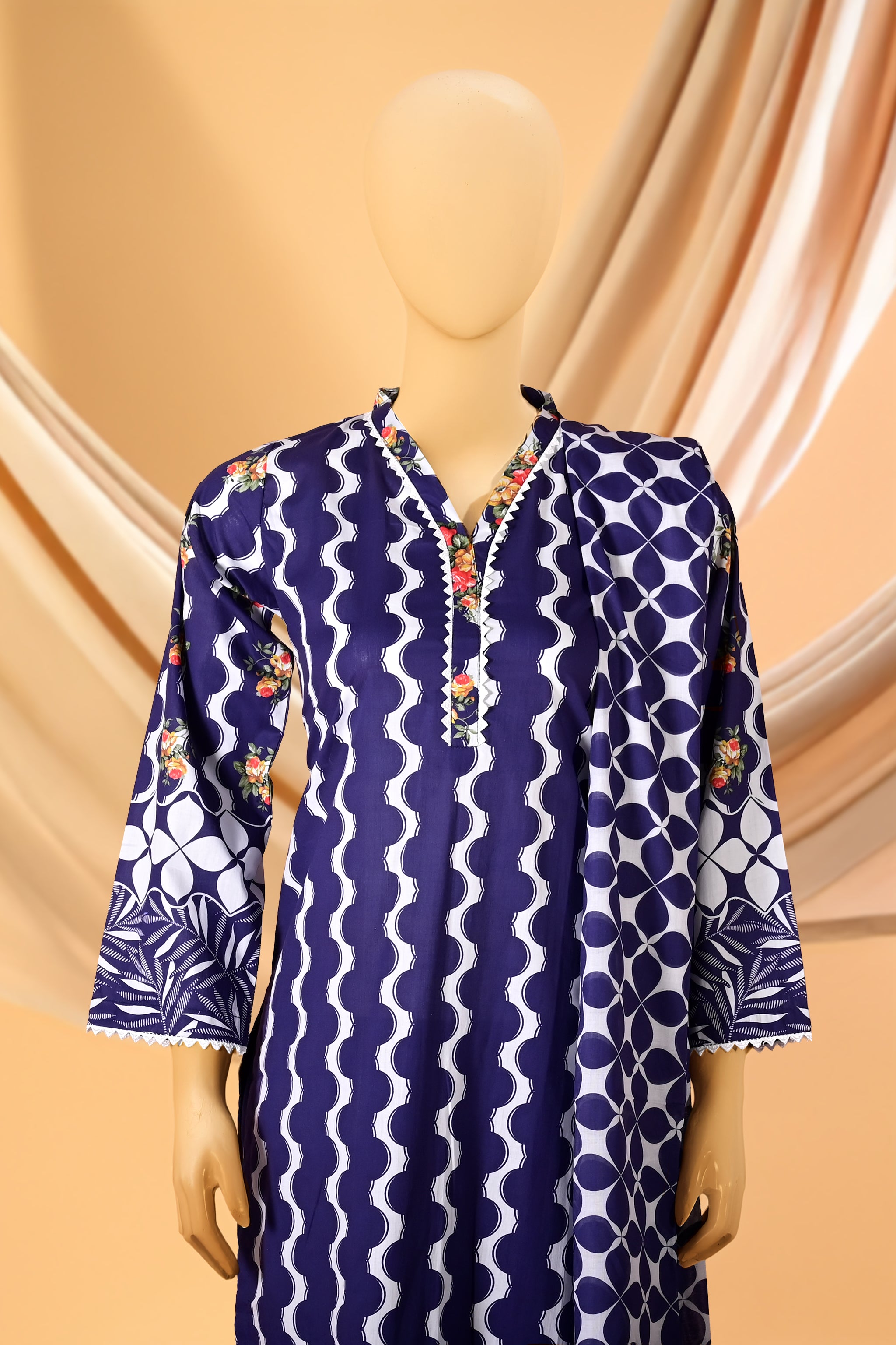 Celeste Blue – 3 Piece Lawn Stitched Suit 15D0153