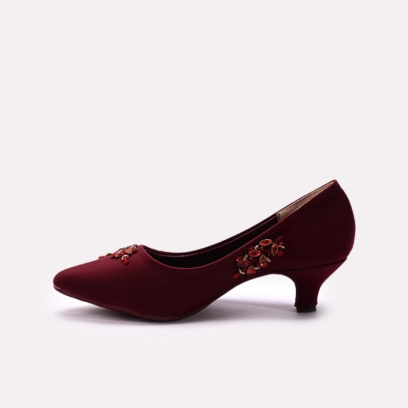 Bridal Court Shoes Maroon 0450056