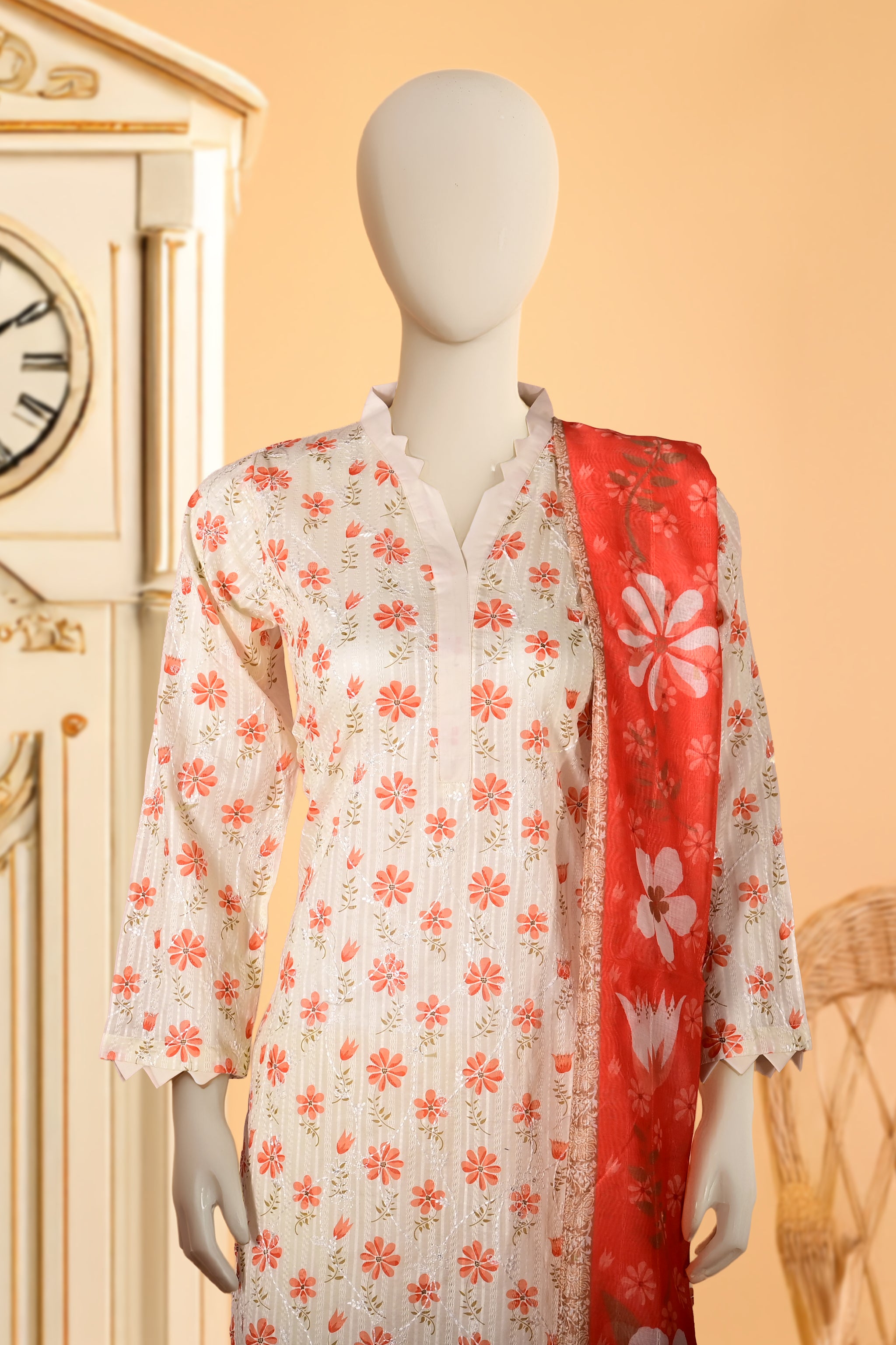 Amber Blossom - 3 Piece Stitched Lawn Suit  15D0160