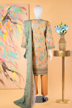 Marigold-3 Piece Cotton Stitched Suit-15D0111