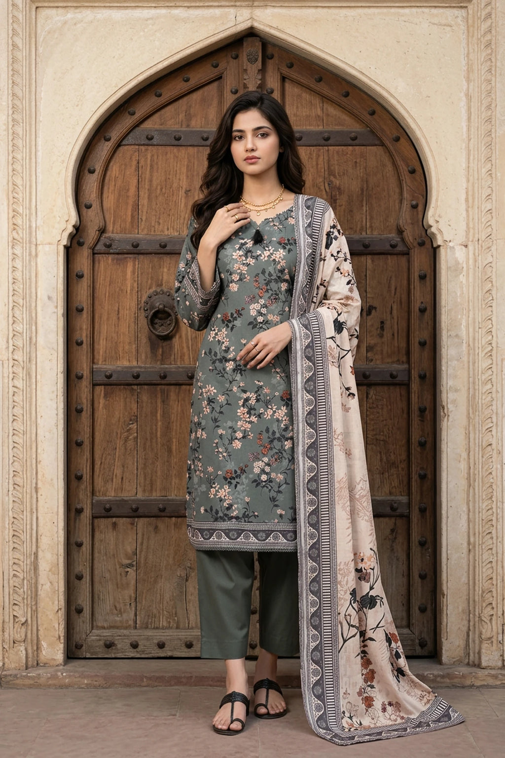 Avielle – 3 Piece Stitched Viscose Linen Suit 1512311