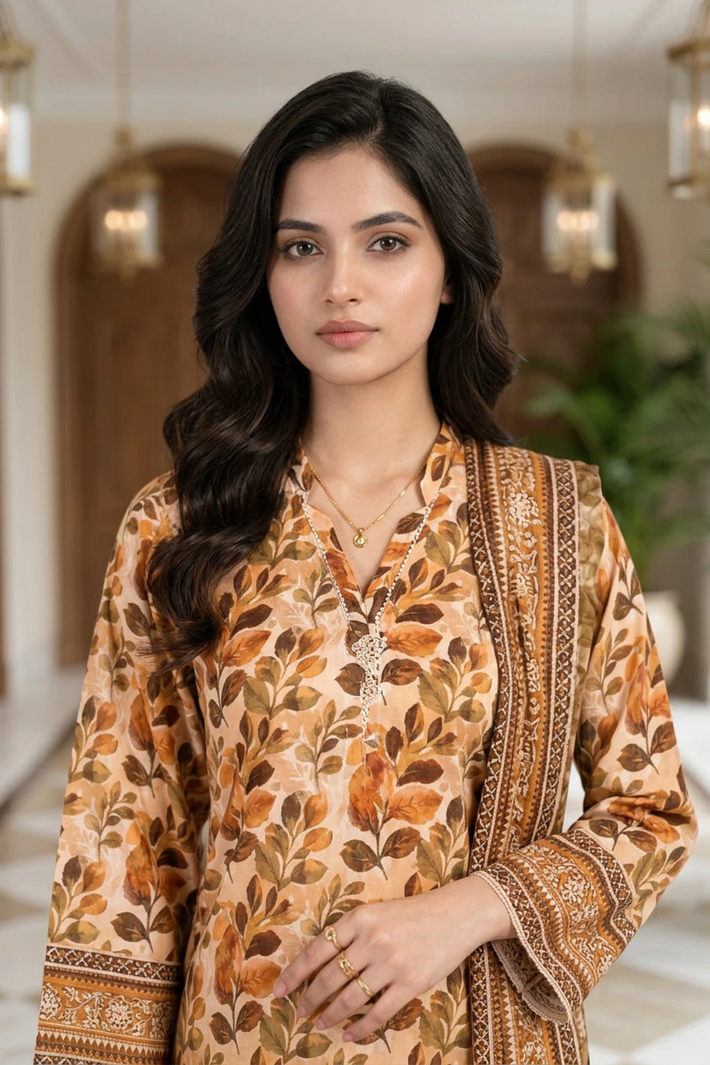 Calista Fern – 3 Piece Stitched Viscose Linen Suit 1512312S