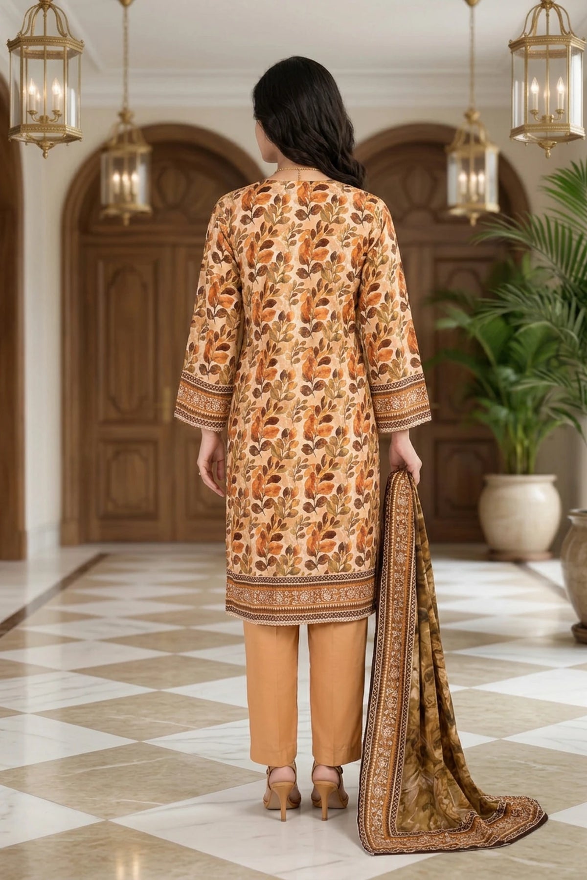 Calista Fern – 3 Piece Stitched Viscose Linen Suit 1512312S