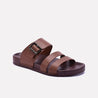 Mustard Buckle Strap Leather Slides