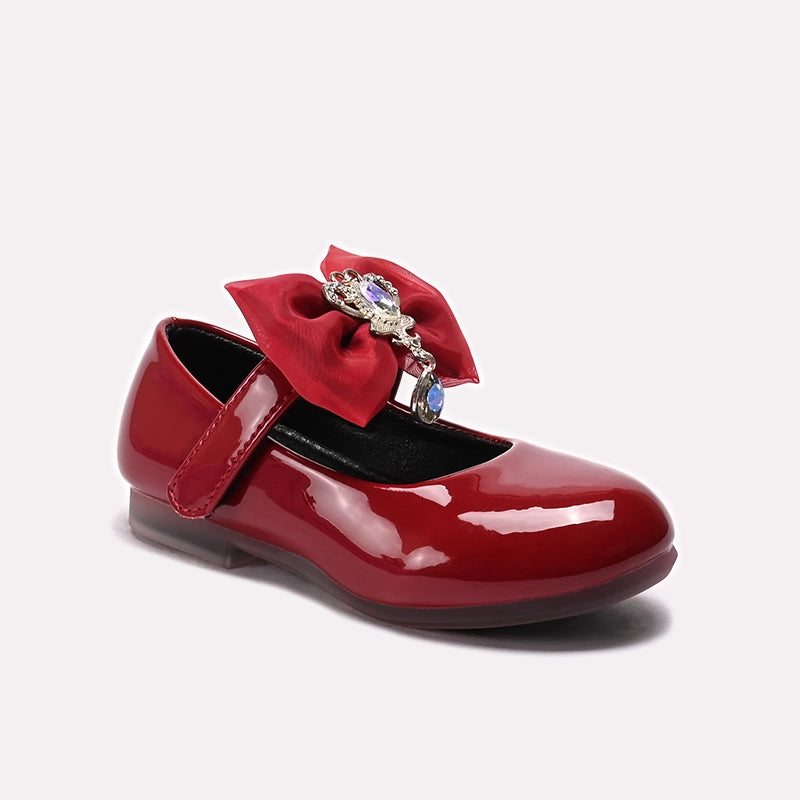 Girl Fancy Pumps Maroon 0710736